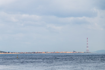Electric pylon in Messina Strait of Sicily