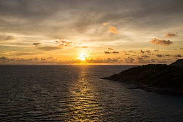 Fototapeta premium Sunset over sea at Laem Phrom Thep Phuket Thailand