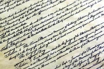 Calligraphy handwriting on old vintage paper