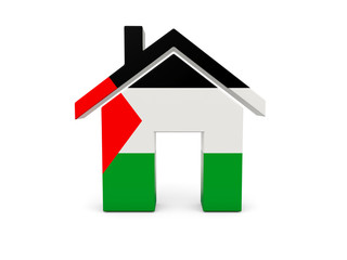 Home with flag of palestinian territory