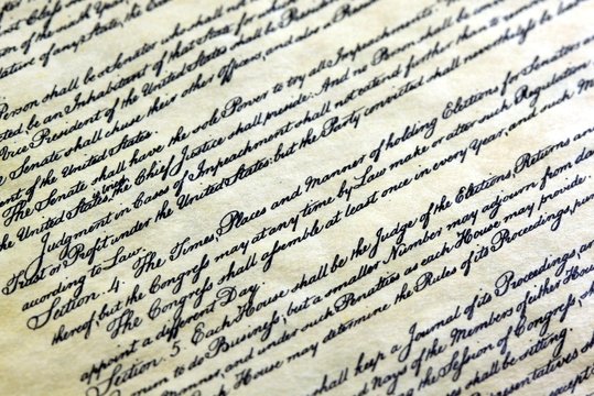 Calligraphy handwriting on old vintage paper