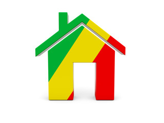 Home with flag of republic of the congo
