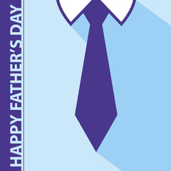 happy fathers day card on tie and blue shirt background - 84976408