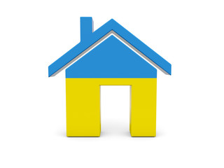 Home with flag of ukraine