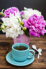 tea and peonies
