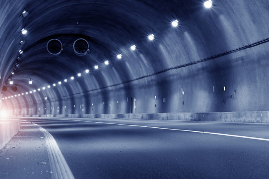 Fototapeta Abstract car in the tunnel trajectory