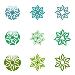 Logo Abstract Eco Leaves Business Vector