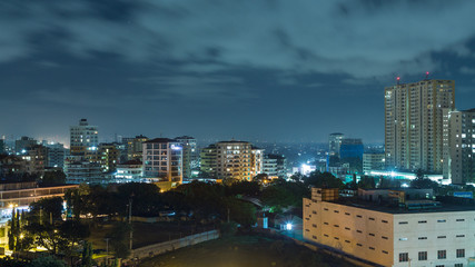 Fototapeta na wymiar Downtowm Dar Es Salaam at Night