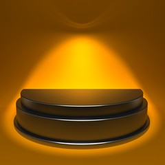 Yellow Background With Chrome Podium