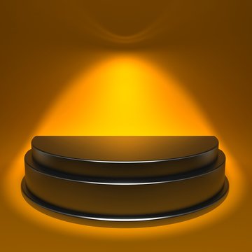 Yellow Background With Chrome Podium