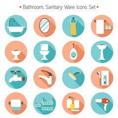 Bathroom Flat Icons Set