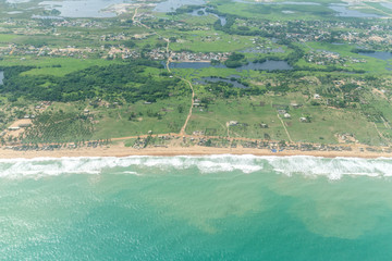Aerial view of the shores of Cotonou, Benin .