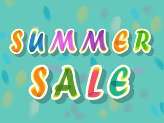 Summer sale inscription. Colorful letters