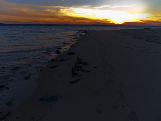 Sunset on the ocean.