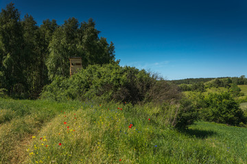 hunting tower in the countryside