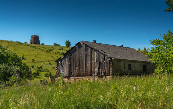The old barn in a field