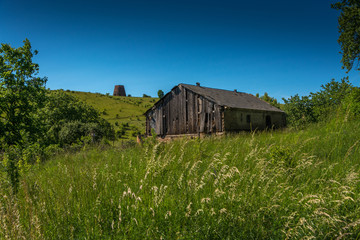 The old barn in a field