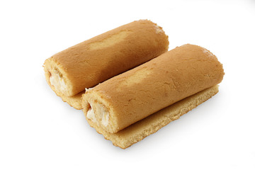 Hazelnut Cream Roll pastry on white