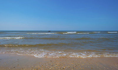 Beach along the North Sea in spring