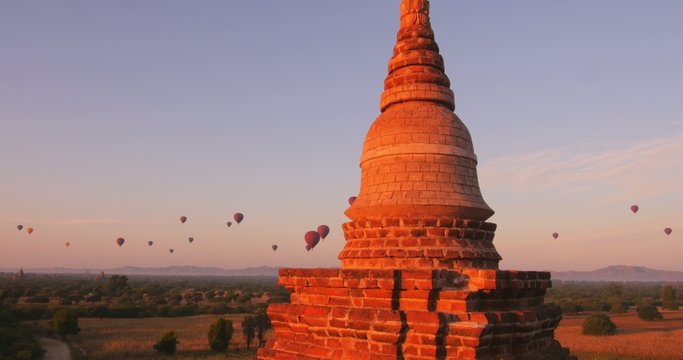 Myanmar (Burma) landmark - temples of Bagan. Ancient Buddhist pagodas