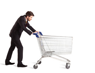 Businessman with shopping cart