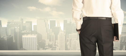 Businessman with city view