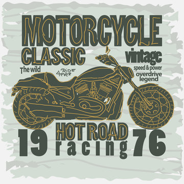 Motorcycle Racing t-shirt - vector