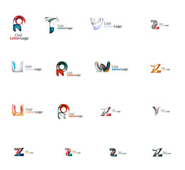 Set of universal company logo ideas, business icon collection