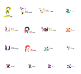 Set of universal company logo ideas, business icon collection