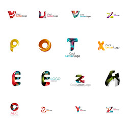 Set of universal company logo ideas, business icon collection