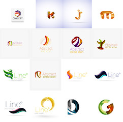 Set of universal company logo ideas, business icon collection