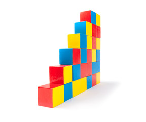 Pyramid of toy cubes 