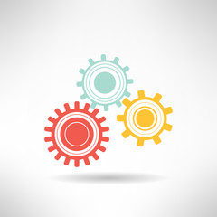 Colorfull gears icons set. Business teamwork progress concept
