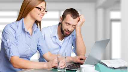 Fototapeta premium Laptop, business, casual.