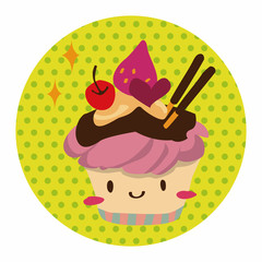 decorating cake flat icon elements background,eps10