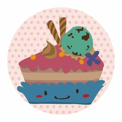 decorating cake flat icon elements background,eps10