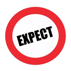 Expect black stamp text on white