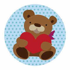 Valentine's day present bear flat icon elements background,eps10