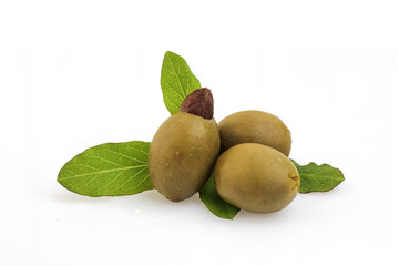 Olives on white Background