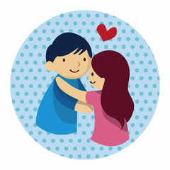 Valentine's day theme love couple elements vector