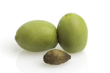 Olives on white Background