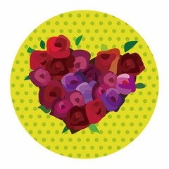 Valentine's day theme heart shaped flower elements vector