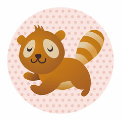 Animal raccoon flat icon elements, eps10