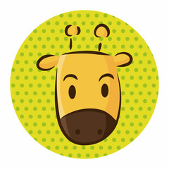 Animal giraffe flat icon elements, eps10