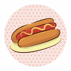 fast food hot dog flat icon elements,eps10