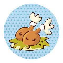 fast food freid chicken flat icon elements,eps10
