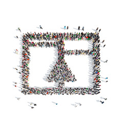 people in the shape of abstract symbols.