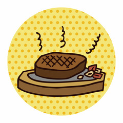 fast food steak flat icon elements,eps10