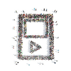 people in the shape of audio player.