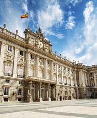 View of the south entrance to the Royal Palace of Madrid
